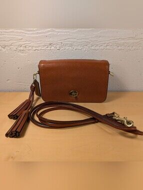 COACH Legacy Penny Crossbody Bag Two Tone (Beige Lining & Leather Brown Ext)